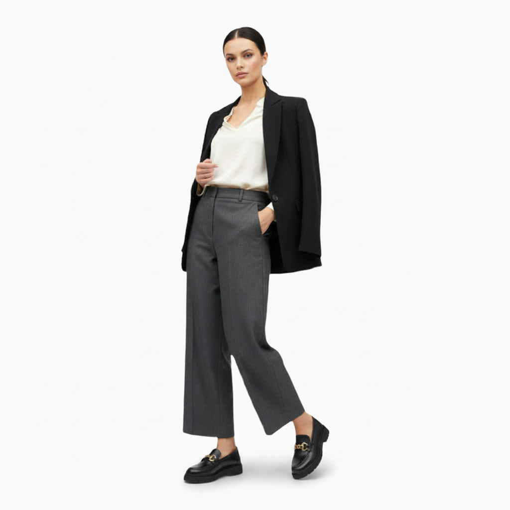 Paire de mocassins plateforme noirs en cuir, élégamment disposée sur un fond neutre, prête à être portée.