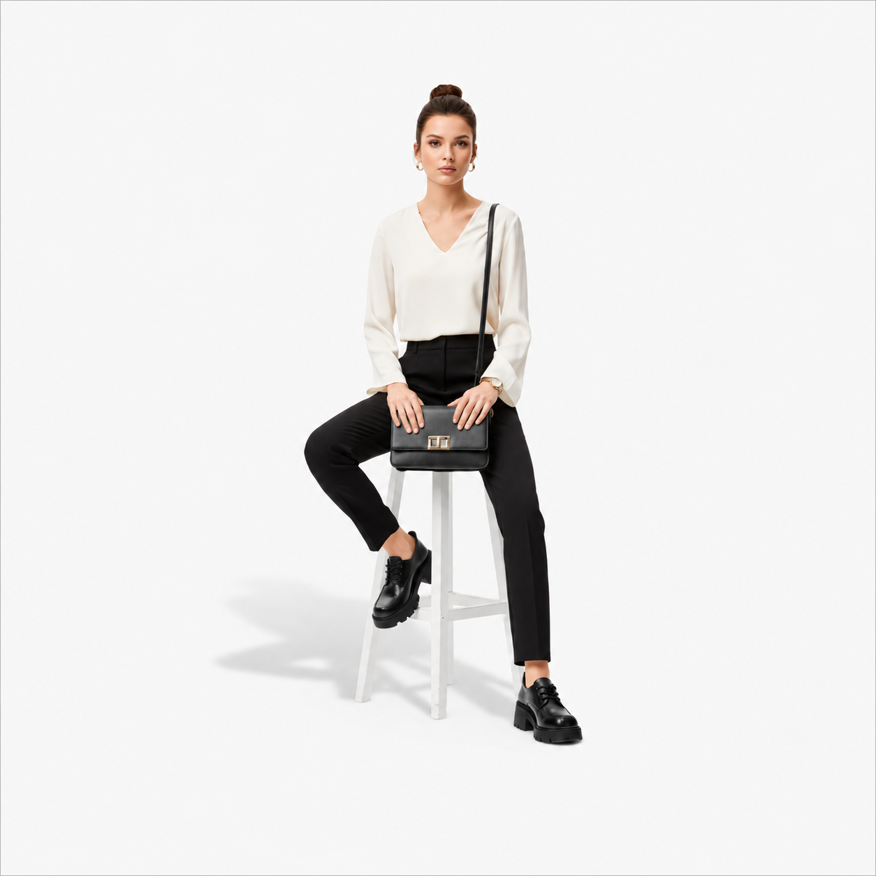 Mocassin Noir À Lacets Femme - vue 5
