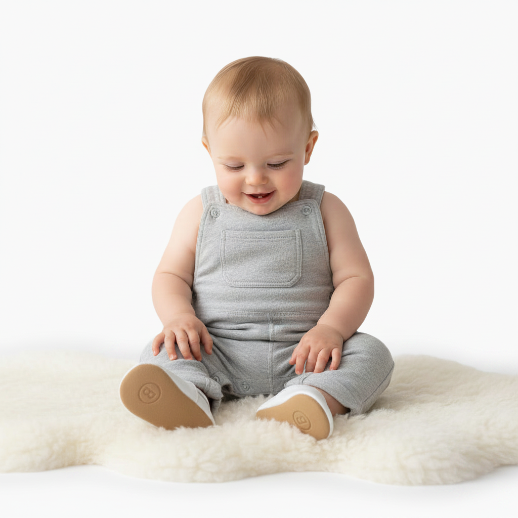 Profil élégant du mocassin en cuir blanc, illustrant sa souplesse et son design intemporel.