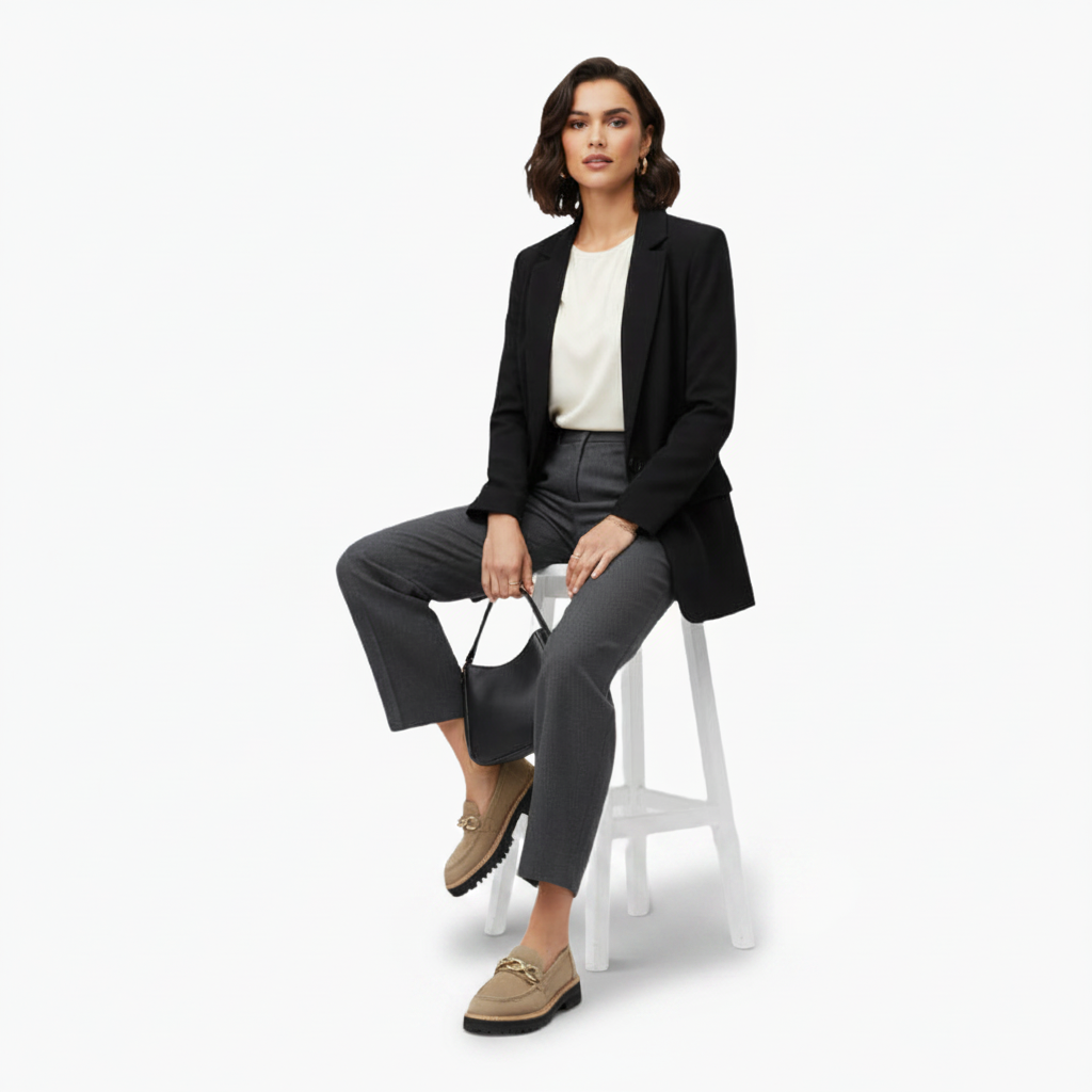 Intérieur confortable du mocassin compensé camel, doublé pour un bien-être optimal au quotidien.