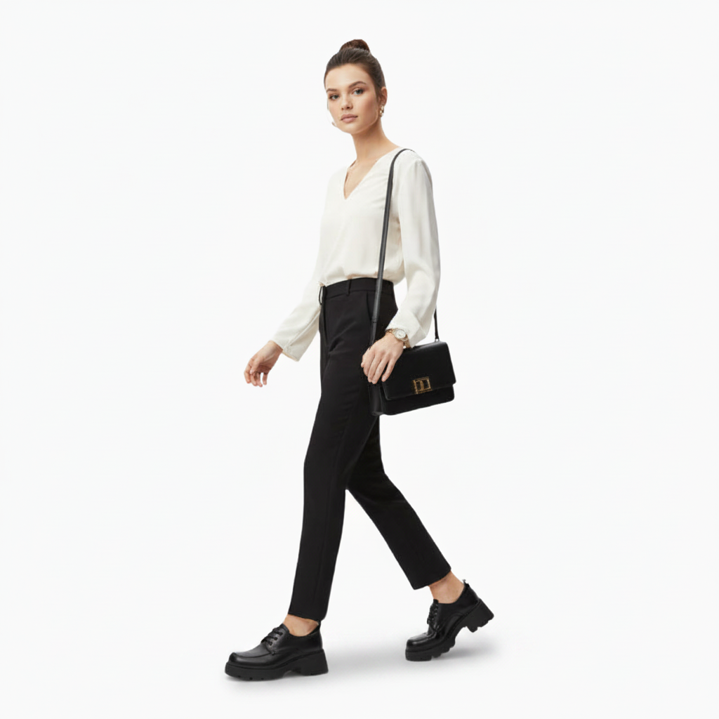 Semelle robuste et antidérapante du mocassin noir, garantissant une adhérence et une stabilité optimales.