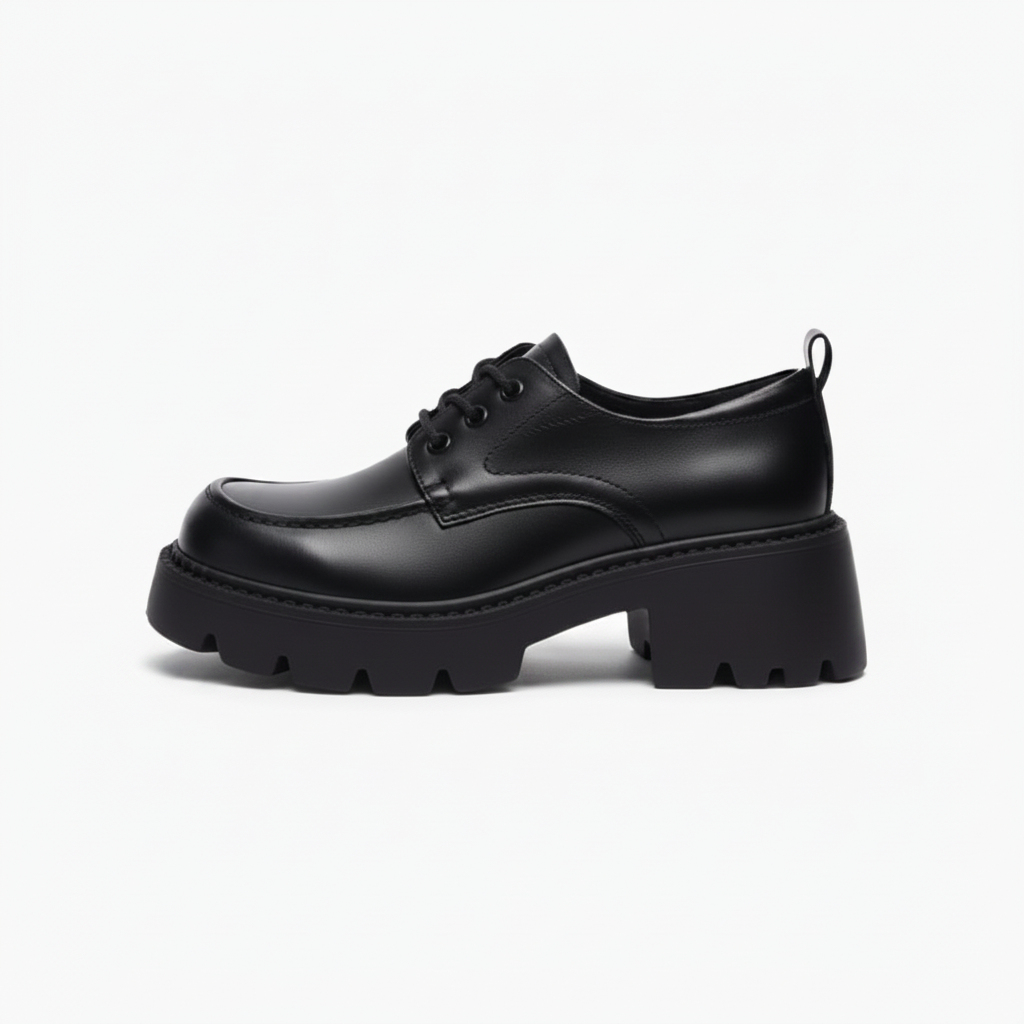 Mocassin Noir À Lacets Femme : L'Allure Audacieuse & la Plateforme Chic
