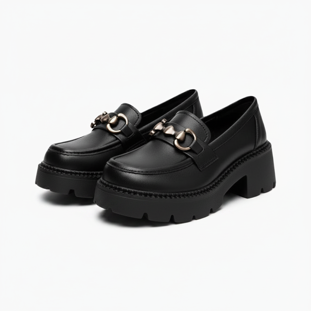 Semelle extérieure du mocassin plateforme femme, conçue pour l'adhérence et un confort optimal toute la journée.
