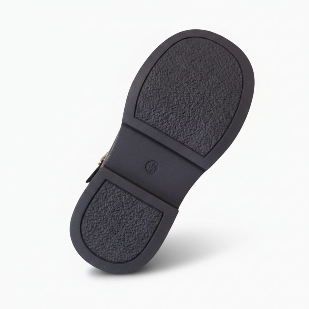 Paire de mocassins ouverts marron pour fillette, disposés soigneusement, reflétant un style raffiné.