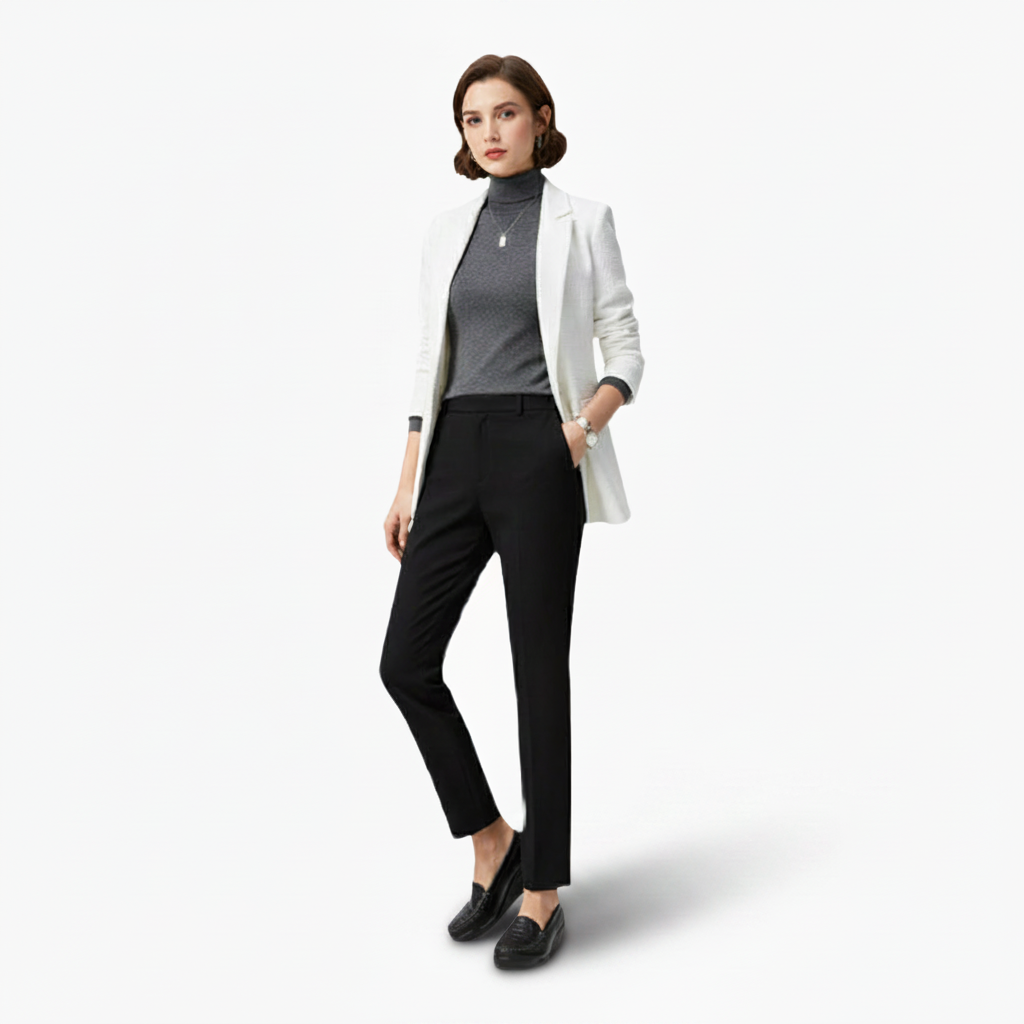 Détail avant d'un mocassin plateforme en cuir noir, avec la barrette décorative et l'embout élégant.